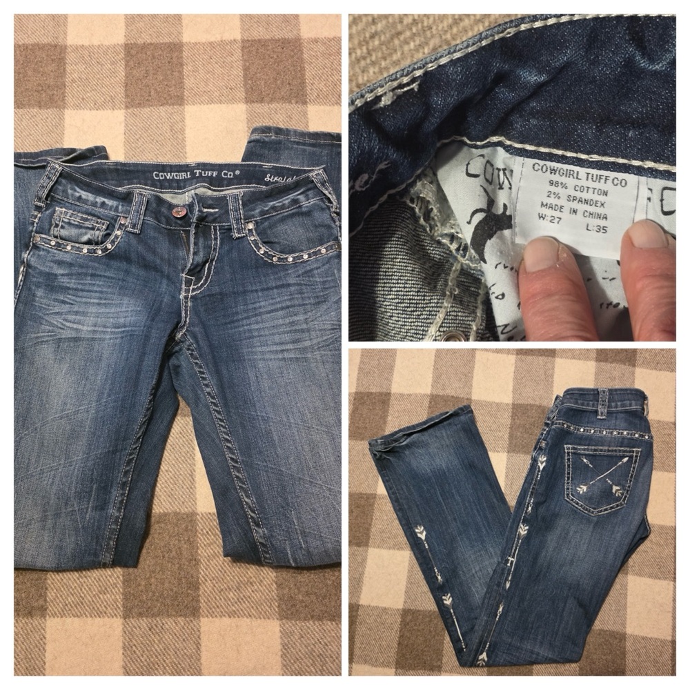 Cowgirl Tuff Women's Classic Blue Boot Cut Jeans 27x35